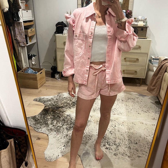 Something Navy Jackets & Blazers - Something Navy Matching Set - Pink Denim size XS NWT